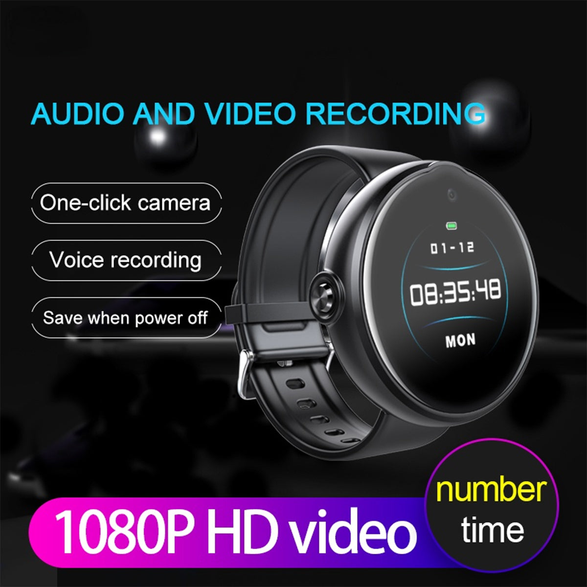 V10 Clip Digital Watch Design 1080P Camera HD Video Voice Recording