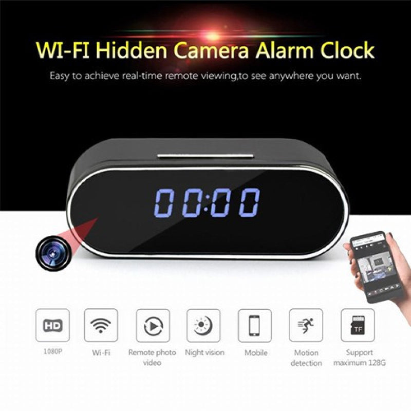 QZT Z10 Alarm Clock WiFi Night Vision Spy Hidden Camera