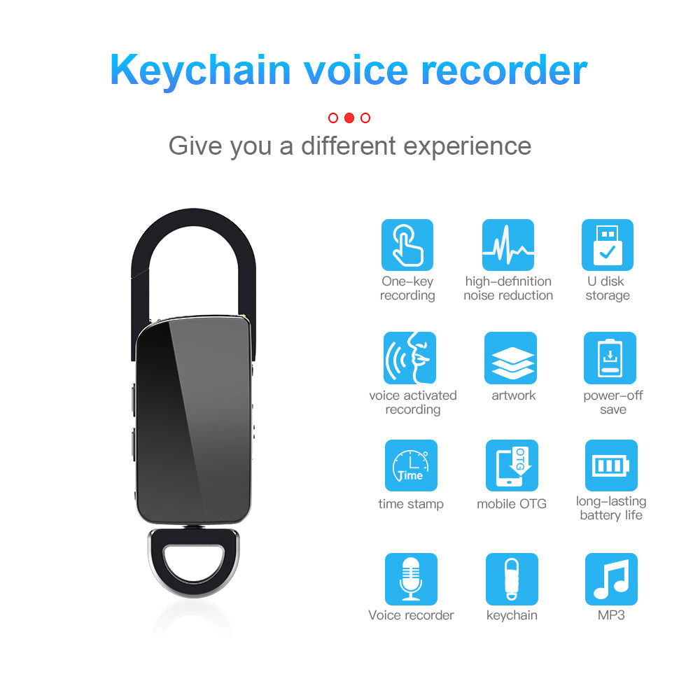 QZT S20 Voice Recorder Key chain Mini Dictaphone