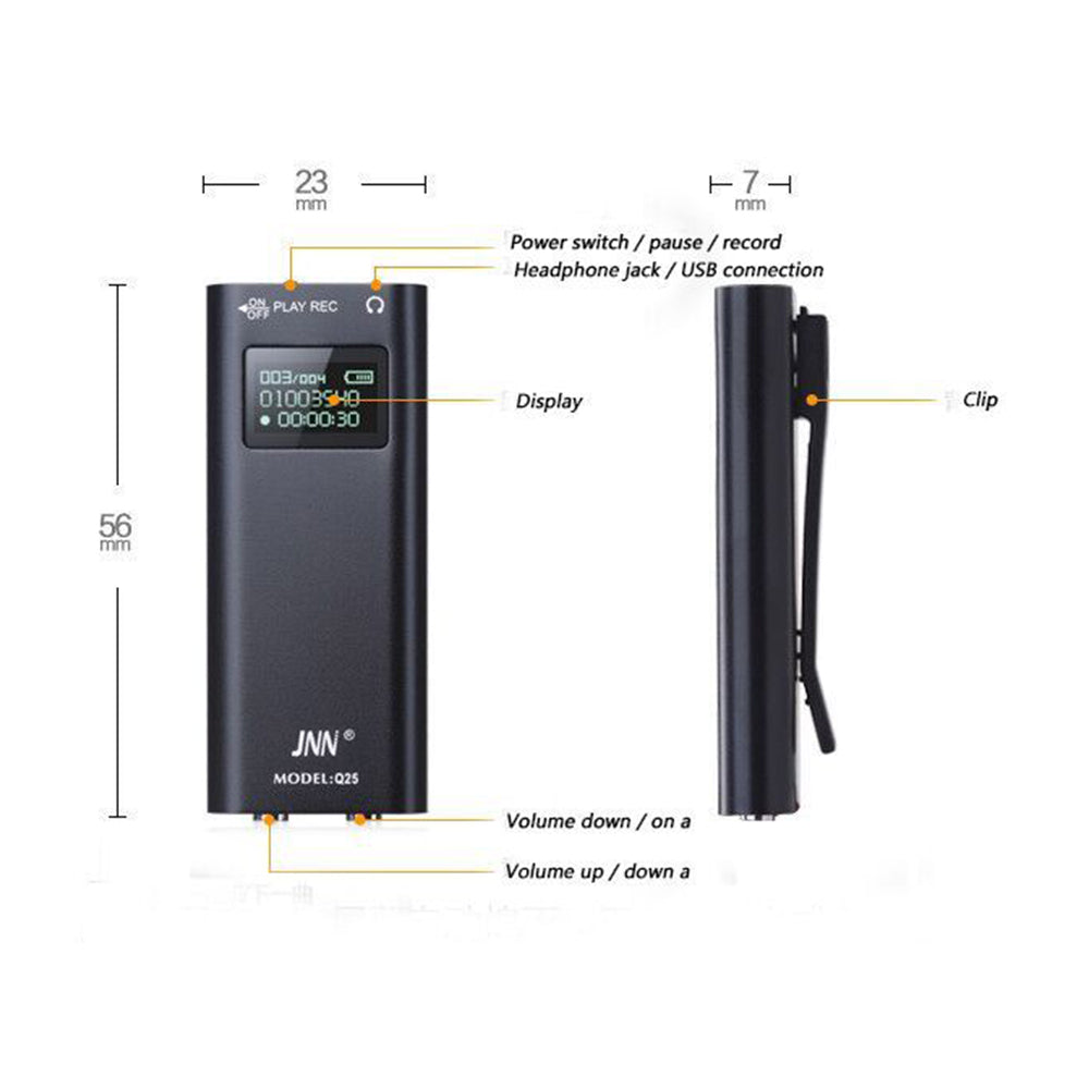 QZT Q25 New Arrival Professional Dictaphone Rechargeable Digital Audio Voice Recorder